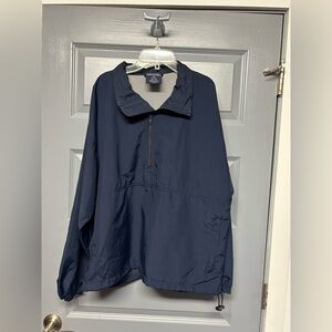 LANDS’END UNISEX pullover lightweight packable jacket. Size Medium (38-40) Navy